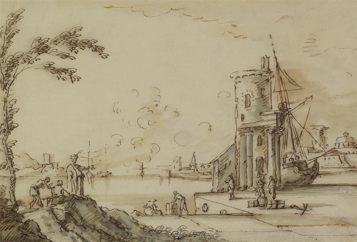 FRANCESCO ZUCCARELLI (Pitigliano 1702-1788 Florence) A Harbor Scene.